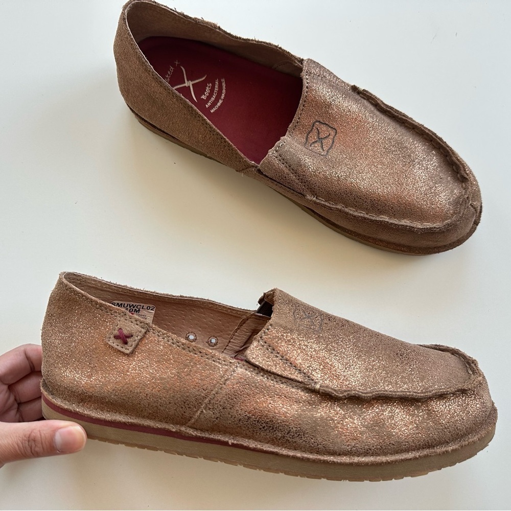 Twisted X Metallic Brown Loafers